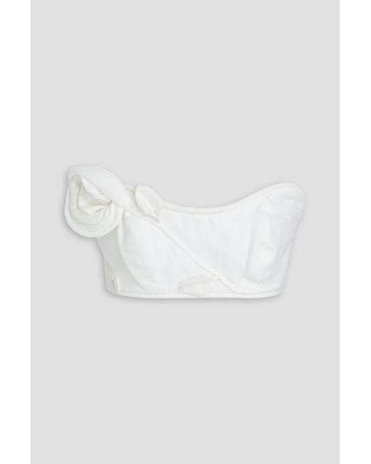 Zimmermann White Floral-Appliquéd Linen Bra Top