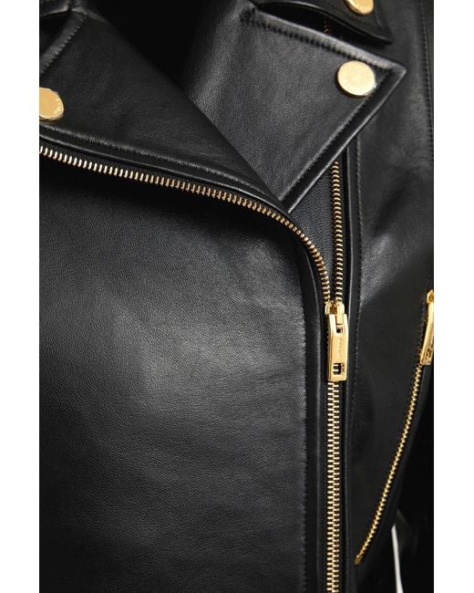 Bally Black Leather Biker Jacket