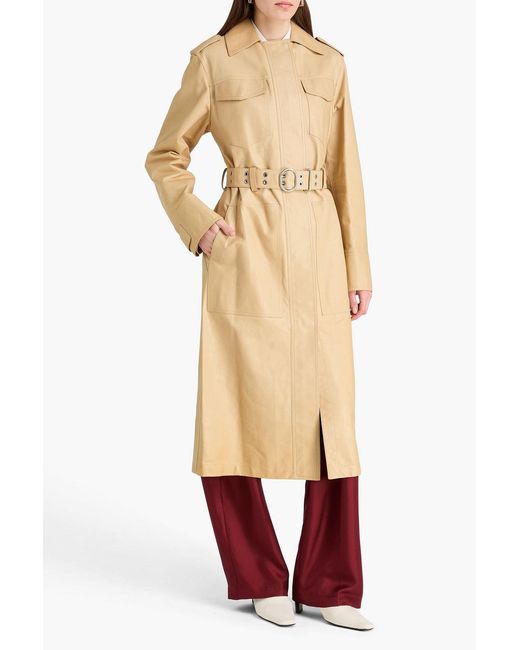 Jil Sander Natural Belted Leather Coat