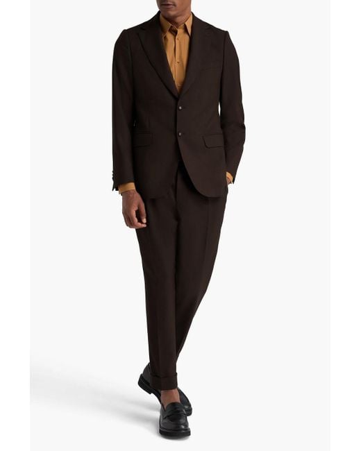 Officine Generale Black Giovanni Grain De Poudre Wool Suit Jacket for men