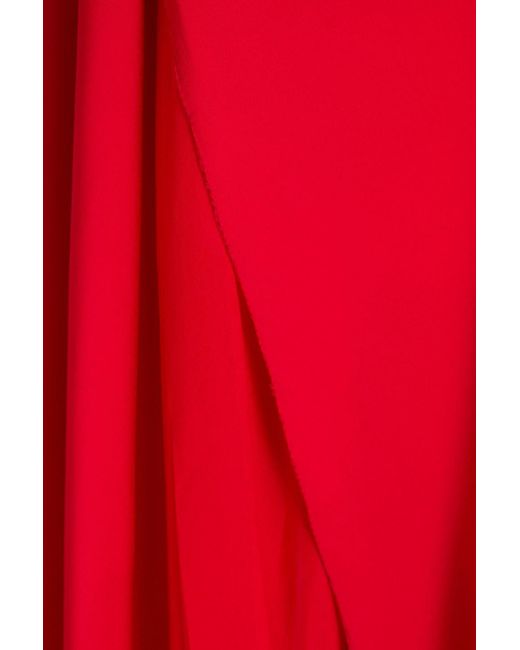 Nicholas Red Elsie Draped Chiffon And Stretch-silk Satin Maxi Dress