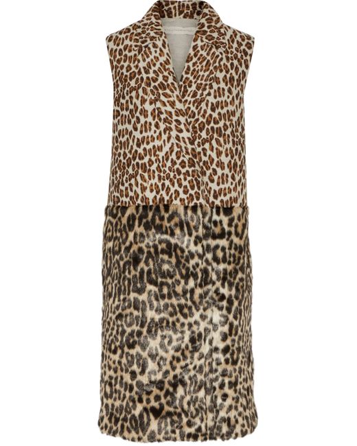 Stella McCartney Multicolor Paneled Leopard-print Wool-blend And Faux Fur Vest Animal Print