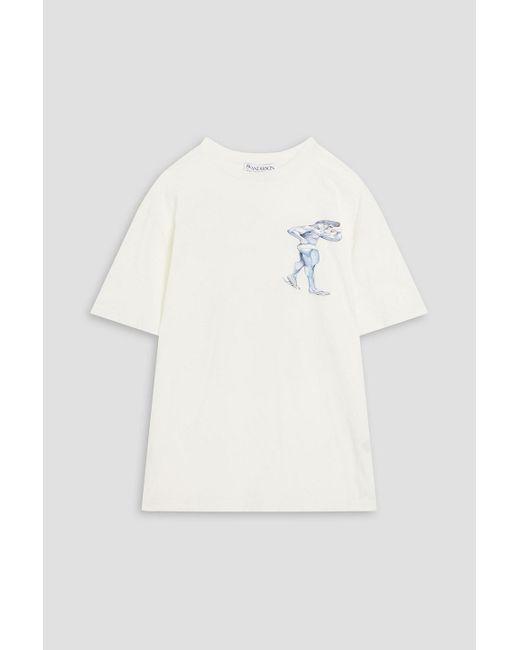 J.W. Anderson T-shirt aus baumwoll-jersey mit print in White für Herren