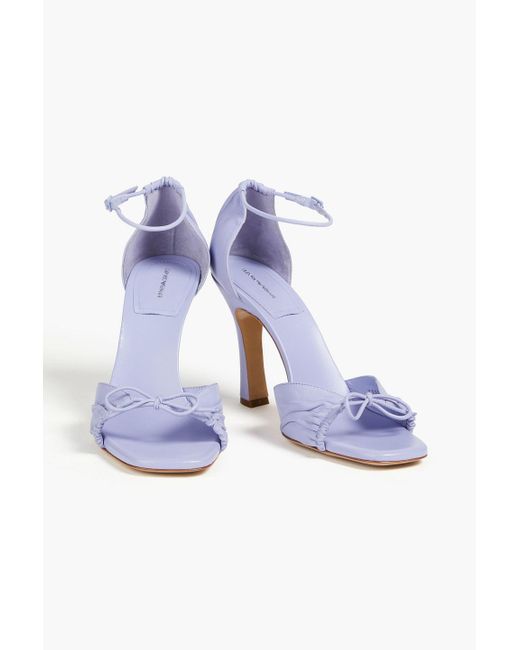 Emporio Armani Blue Bow-detailed Leather Sandals