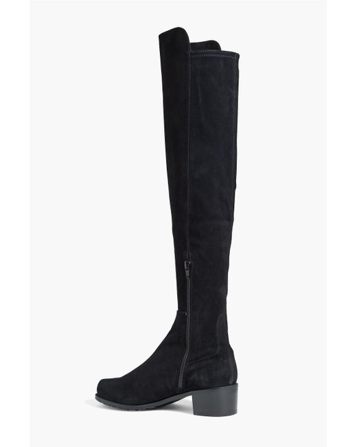 Stuart Weitzman Black Allserve Suede Over-The-Knee Boots