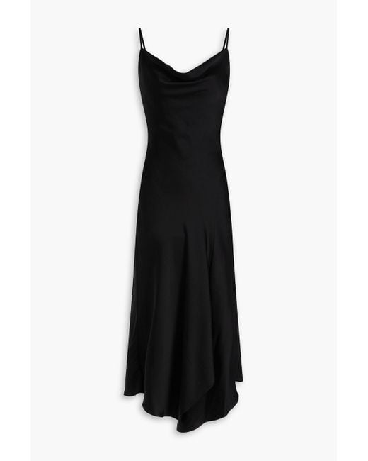 Jonathan Simkhai Black Nellie Satin-Crepe Midi Dress
