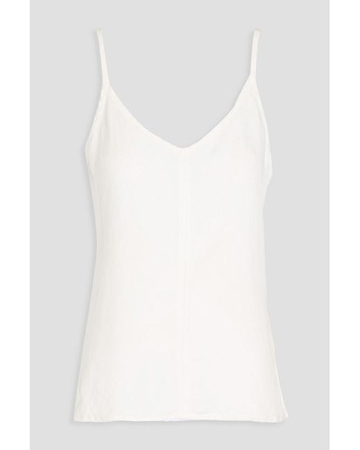 James Perse White Lyocell And Linen-blend Camisole