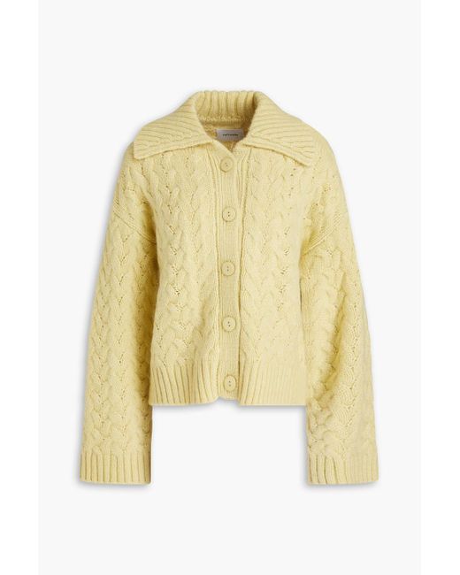 Holzweiler Yellow Cable-knit Cardigan