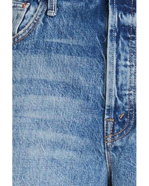 Mother Blue Spinner skimp hoch sitzende jeans mit weitem bein in ausgewaschener optik