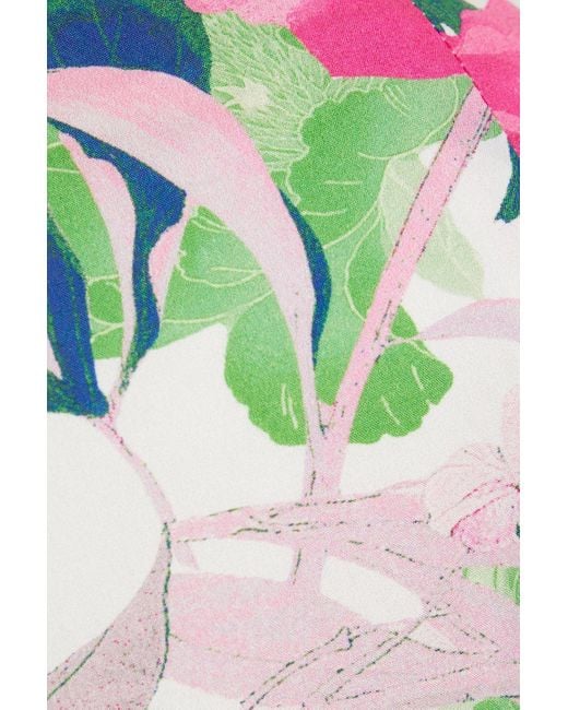 Cara Cara White Wethersfield schulterfreies maxikleid aus baumwollpopeline mit floralem print