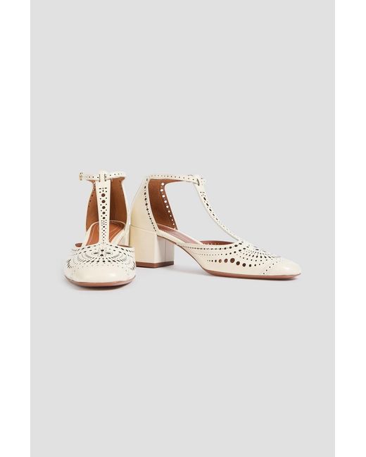 Zimmermann White Laser-Cut Leather Pumps
