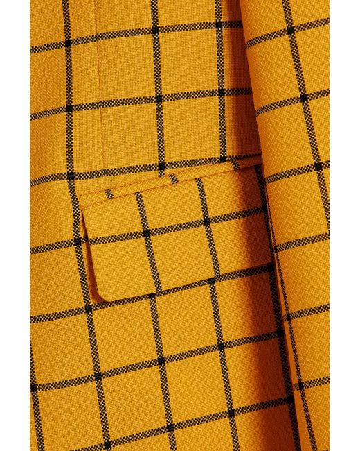 Marni Yellow Checked Wool-jacquard Blazer