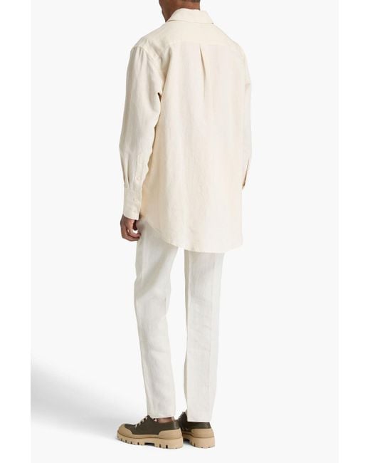 J.W. Anderson White Jacquard-trimmed Cotton And Linen-blend Shirt for men
