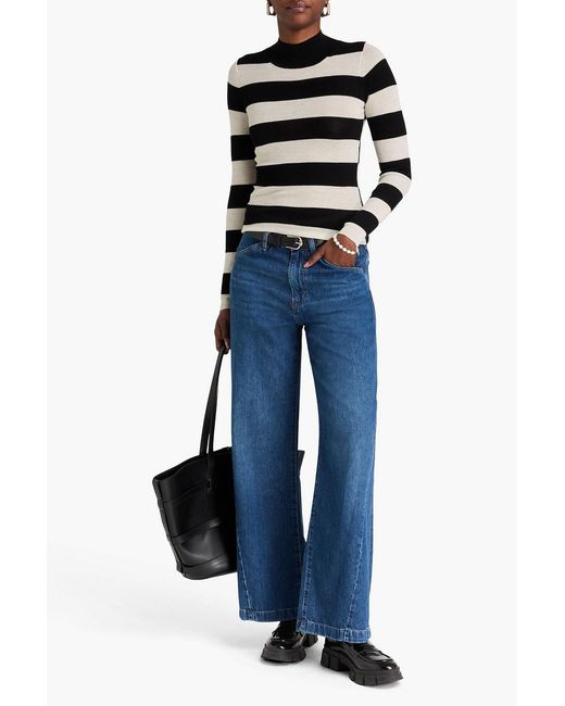 FRAME Blue Le baggy Palazzo High-rise Wide-leg Jeans