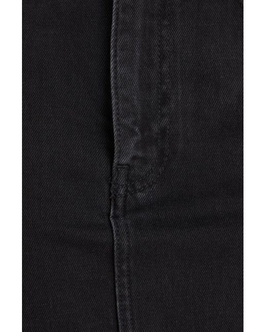 Maje Black Denim Midi Skirt