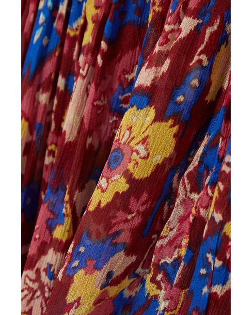 Isabel Marant Red Randia maxikleid aus georgette mit floralem print