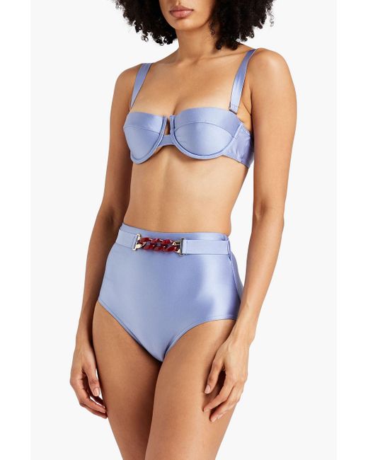Zimmermann Blue Underwired Bandeau Bikini Top
