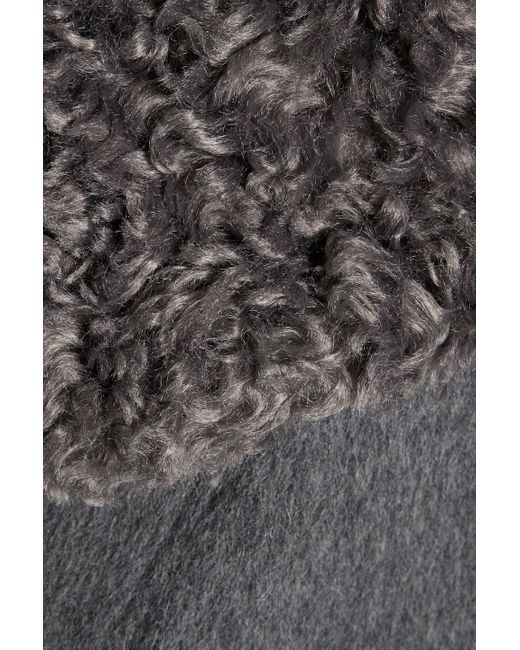 Jonathan Simkhai Gray Giovana Wool-blend Felt And Cable-knit Jacket