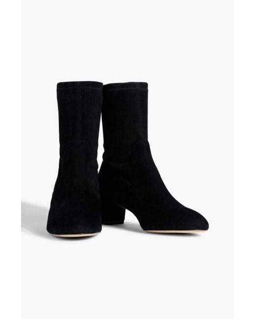 Stuart Weitzman Black Sofia 50 Suede Ankle Boots
