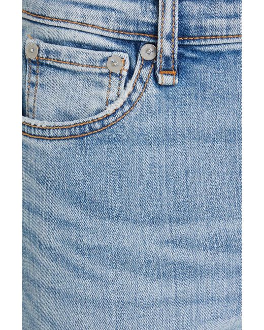 Rag & Bone Blue Cate halbhohe cropped skinny jeans in distressed-optik