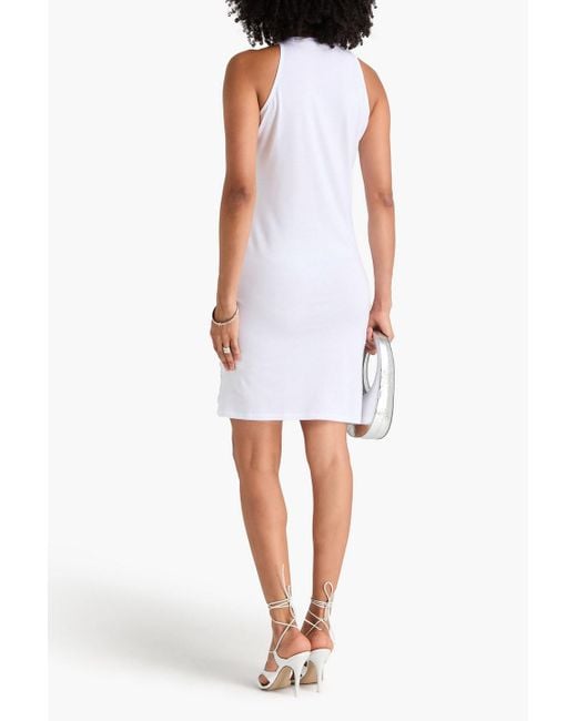 Coperni White Minikleid aus jersey aus einer baumwoll-modalmischung mit raffung