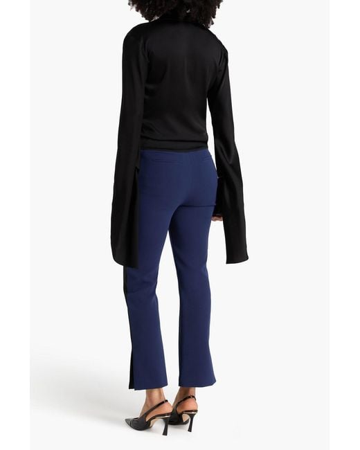 Jonathan Simkhai Black Wrap-effect Draped Satin-crepe Top