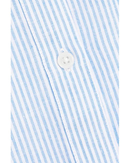 Samsøe & Samsøe Blue Striped Cotton And Linen-blend Shirt