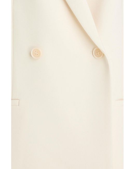 Theory Natural Double-Breasted Crepe Blazer