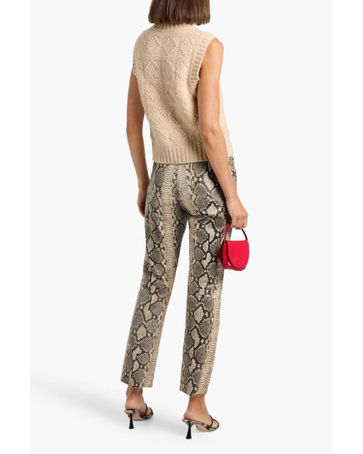 Ganni Natural Jacquard-Knit Wool And Cotton-Blend Vest