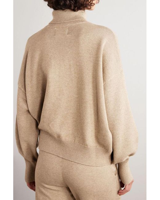 Isabel Marant Natural Nash Intarsia Cotton And Wool-blend Turtleneck Sweater