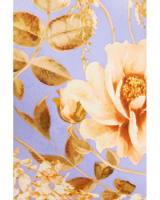 Zimmermann White Rosa Floral-print Halterneck Bandeau Swimsuit