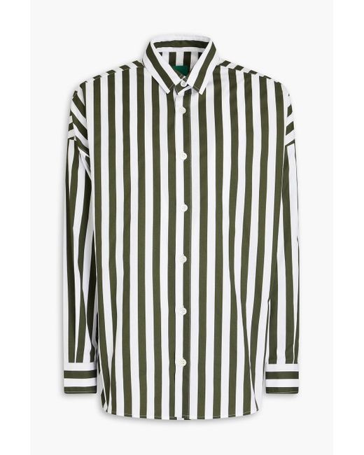 Emporio Armani Black Striped Cotton-poplin Shirt for men