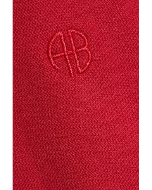 Anine Bing Red Karter Cotton-Blend Fleece Track Pants