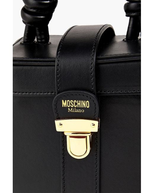Moschino Black Leather Camera Bag