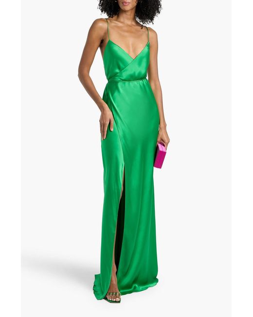 slim fit dress slacks Strappy Wrap Gown with Cowl