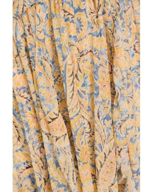 Veronica Beard Natural Lucine Paisley-print Silk Crepe De Chine Halterneck Maxi Dress