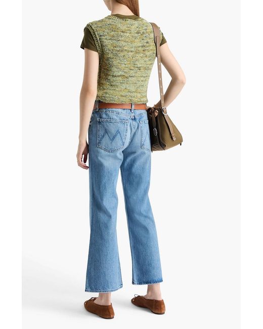 Mother Blue Bookie Flood Mid-Rise Bootcut Jeans