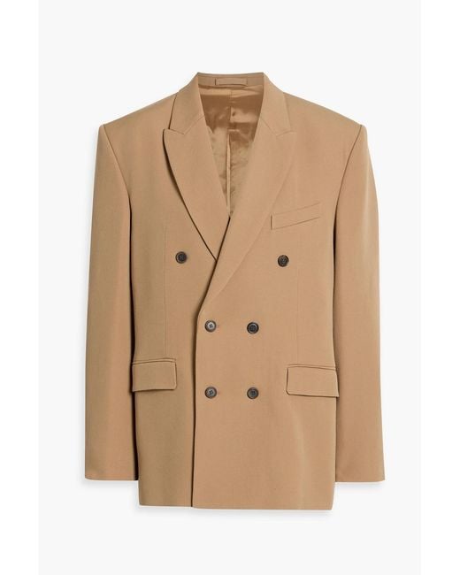 Wardrobe NYC Natural Double-Breasted Wool Blazer