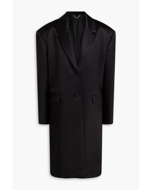 Magda Butrym Black Duchesse Silk-Satin Coat
