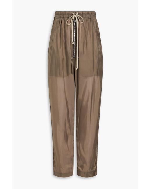 Rick Owens Natural Eyelet-embellished Cupro Drawstring Track Pants for men