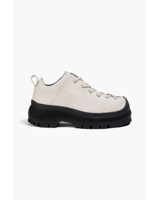 Jil Sander White Suede Sneakers