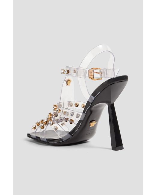 Versace White Embellished Pvc Sandals