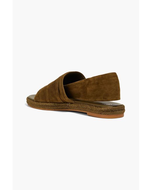 Tory Burch Brown Gathered Suede Sandals