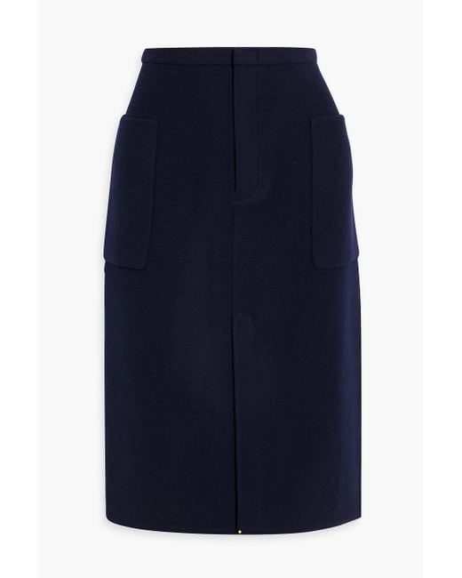 Vince Blue Wool-blend Felt Skirt
