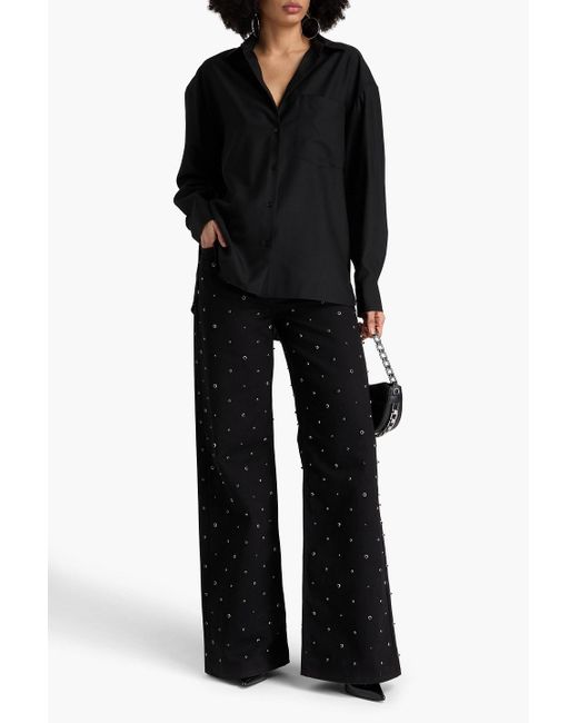 IRO Black Gaya Merino Wool Shirt