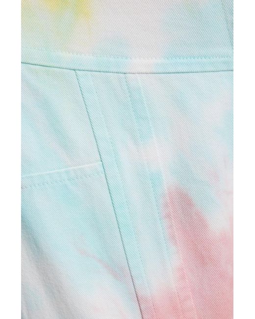LoveShackFancy Multicolor Tao Lace-up Detailed Tie-dyed High-rise Tapered Jeans