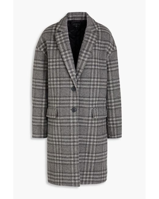 Rag & Bone Gray Wagner Checked Wool-blend Felt Coat