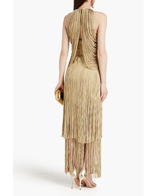 Hervé Léger Metallic Fringed Bandage Gown