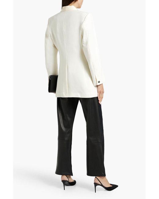 Rag & Bone Natural Femi Satin-trimmed Wool-blend Crepe Blazer