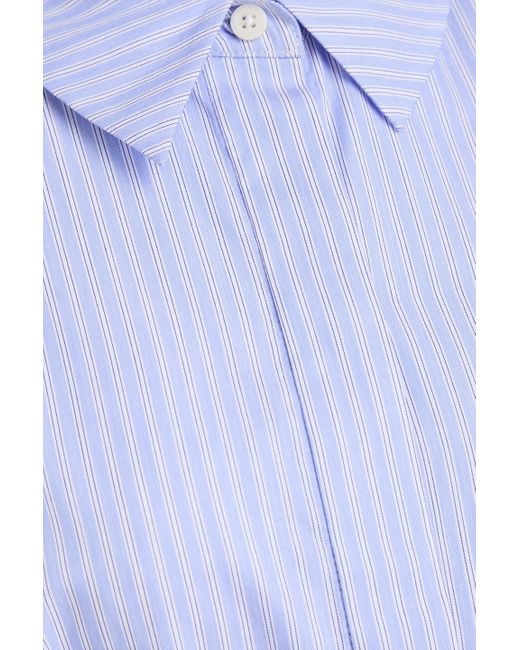 Jonathan Simkhai Blue Augustina Striped Cotton-Poplin Midi Shirt Dress